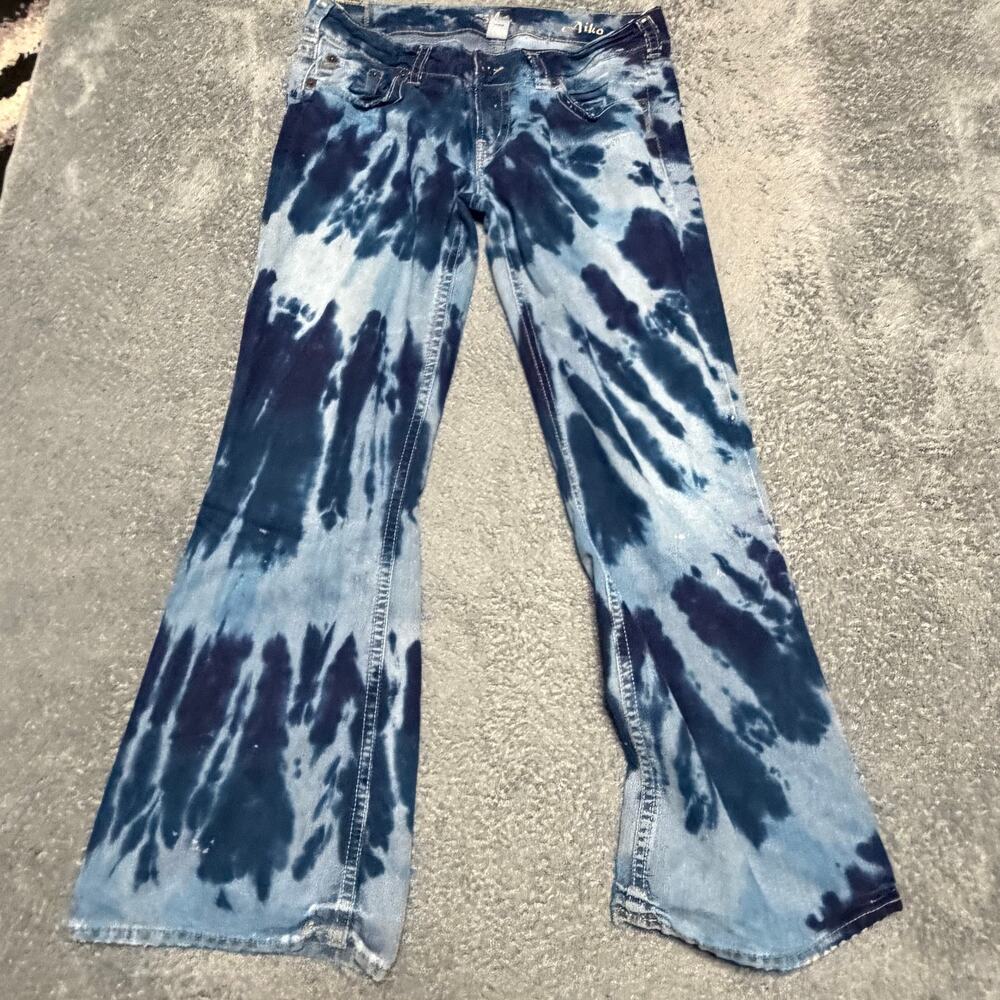 Silver Jeans Womens 34/31 (35x29.5) Aiko Tie Dye Jeans Vintage Boot Flare